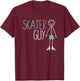 Skater Guy Funny Skates Ice Skating Boy Figure Skaters T-Shirt - T-Shirt | Maroon