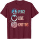Funny Knitting Art Men Knit Yarn Lover Knitter T-Shirt - T-Shirt | Maroon