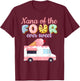 Nana of the FOUR ever Sweet ice-cream Truck 4th Birthday T-Shirt - T-Shirt | Maroon