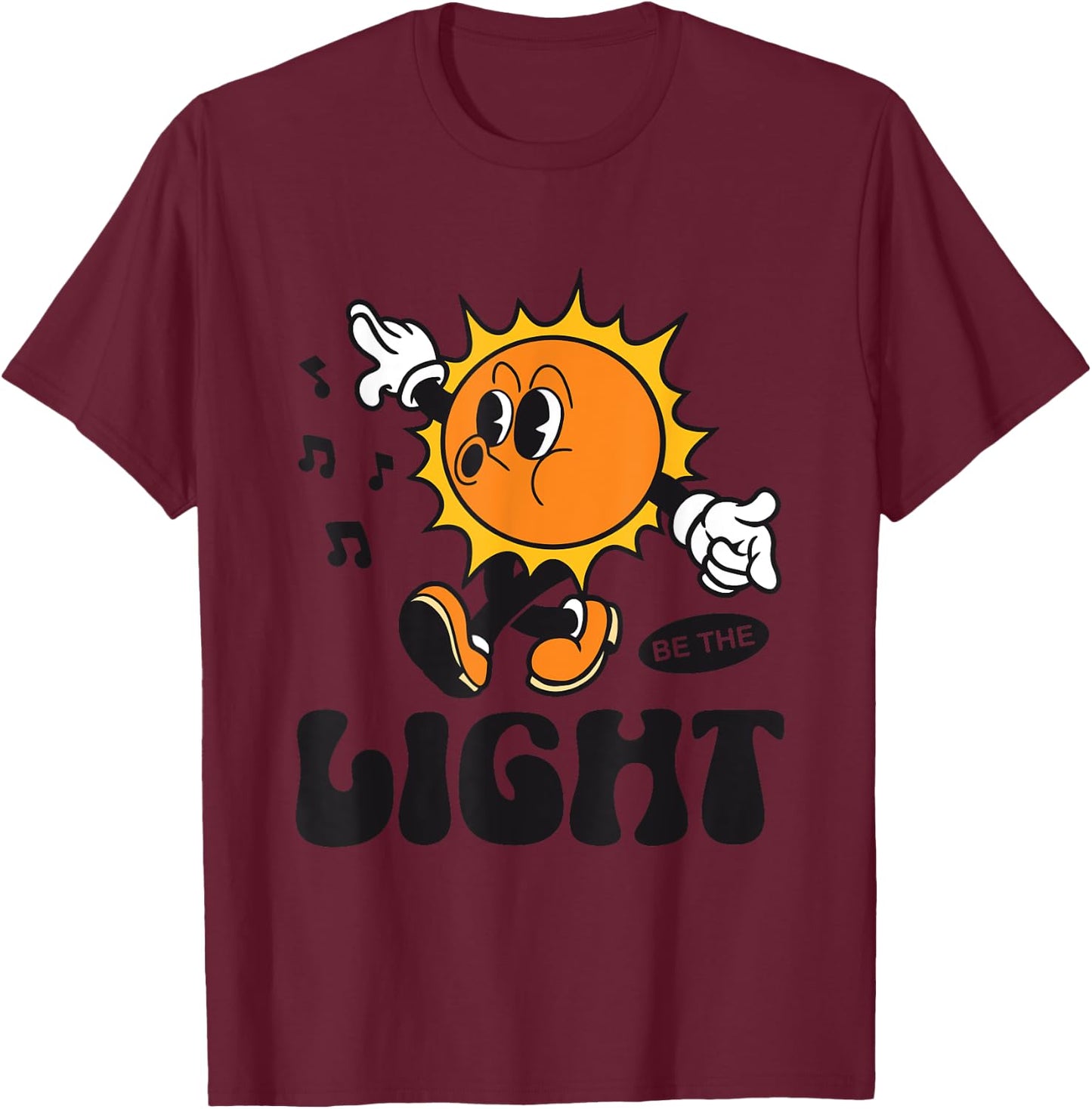 Be The Light Christian Streetwear Aesthetic Retro Faith T-Shirt - T-Shirt | Maroon