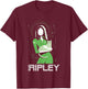 Aliens Iconic Strong Ellen Ripley Silhouette Chest Portrait T-Shirt - T-Shirt | Maroon