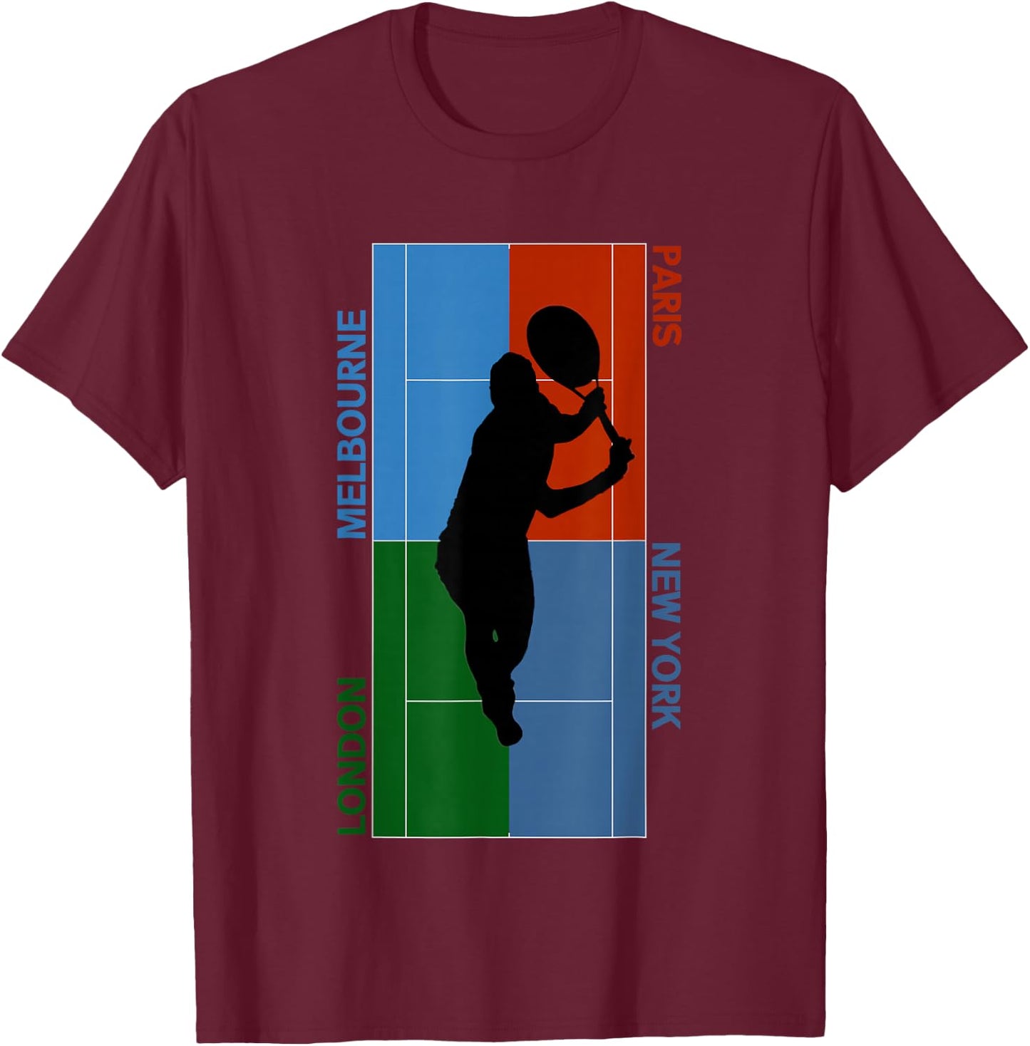 Tennis Grand Slam Courts T-Shirt - T-Shirt | Maroon