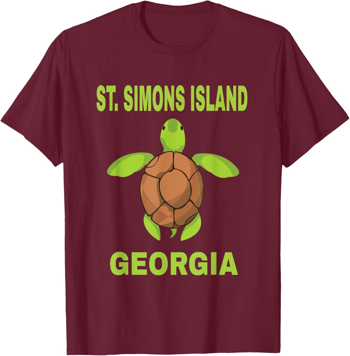 St. Simons Island Family Vacation Georgia Sea Turtle T-Shirt - T-Shirt | Maroon