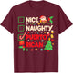 Nice Naughty Puerto Rican Puerto Rico Women Christmas Santa T-Shirt - T-Shirt | Maroon
