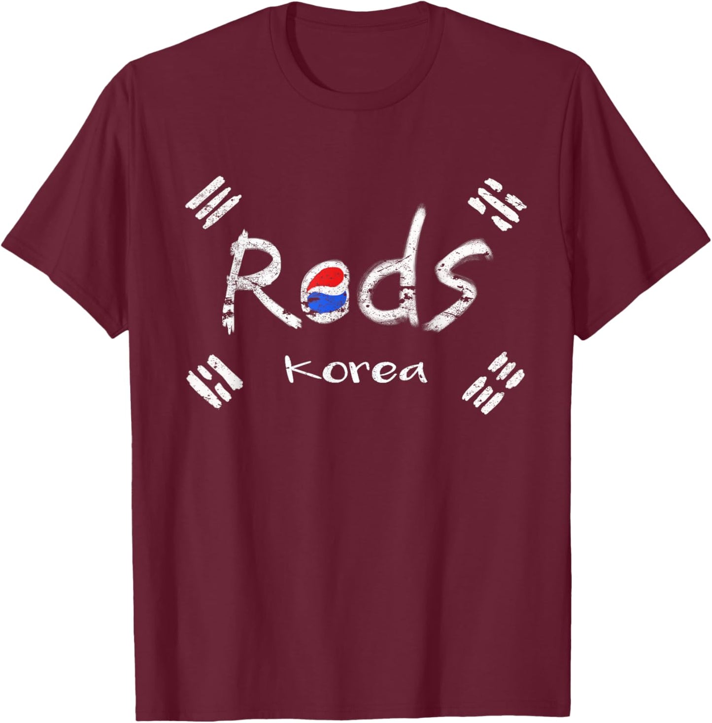 Korean soccer red with korean flag T-Shirt - T-Shirt | Maroon