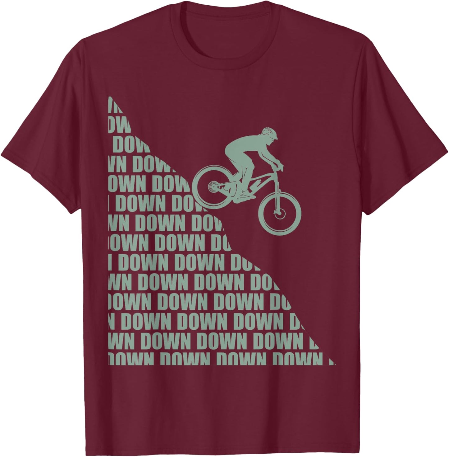 Bicycle Design MTB Mountain Biker and Downhill T-Shirt - T-Shirt | Maroon