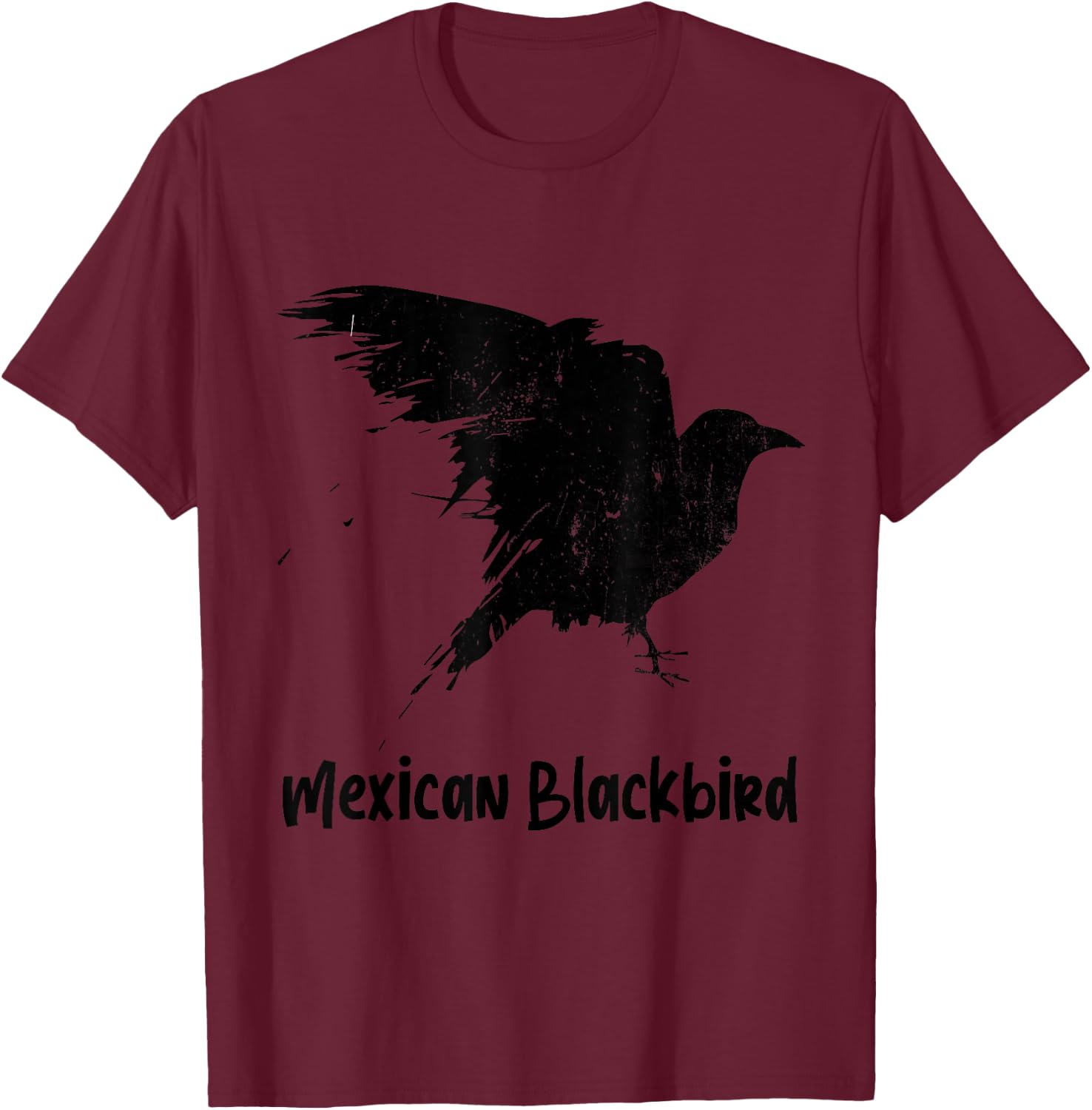 Mexican Blackbird - Raven from Mexico - Funny T-Shirt - T-Shirt | Maroon