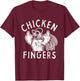 Chicken Fingers, Middle Fingers, Funny Chicken T-Shirt - T-Shirt | Maroon