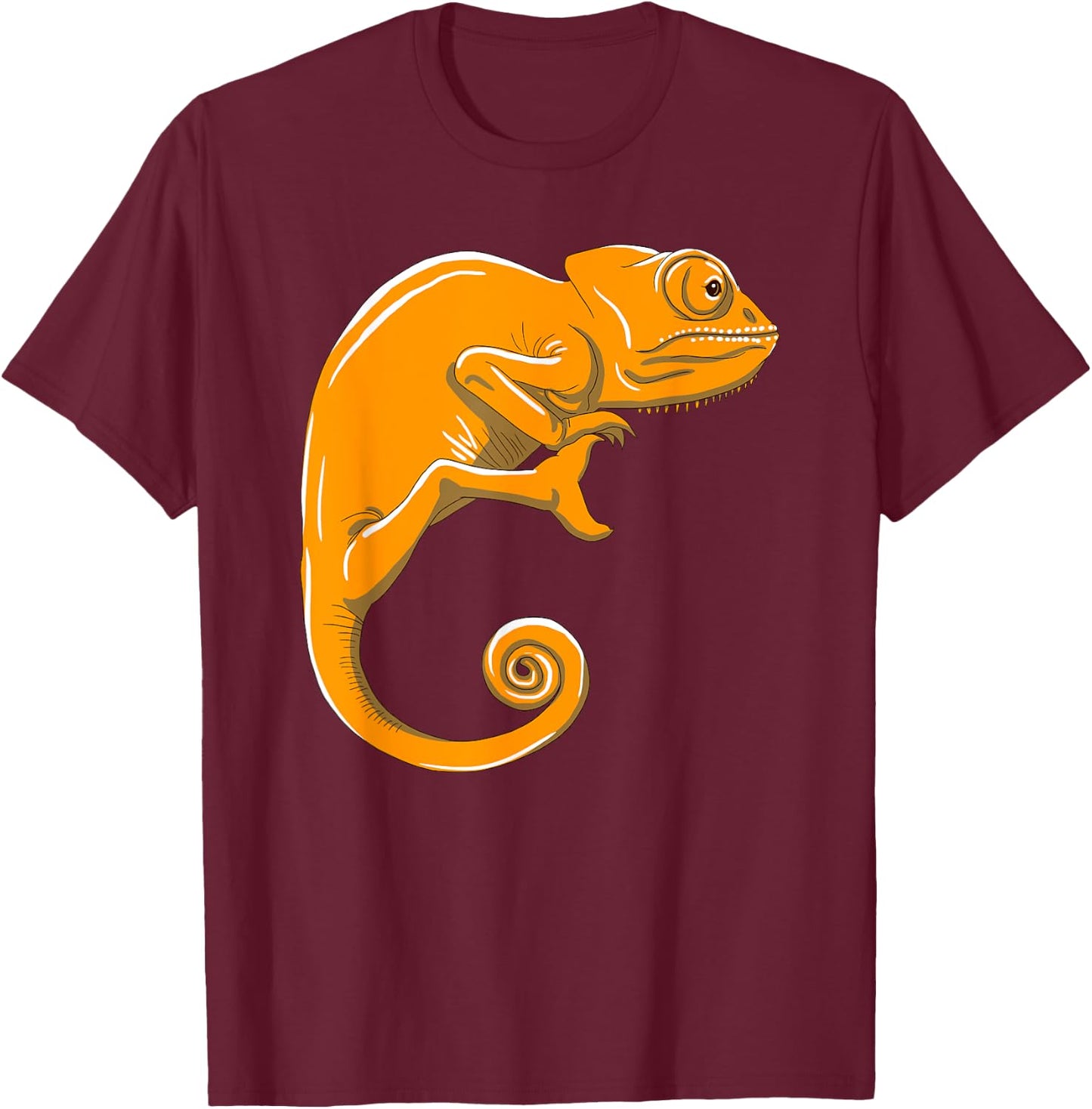Orange Chameleon Cute Camouflage Lizard Animal Lover Gift T-Shirt - T-Shirt | Maroon