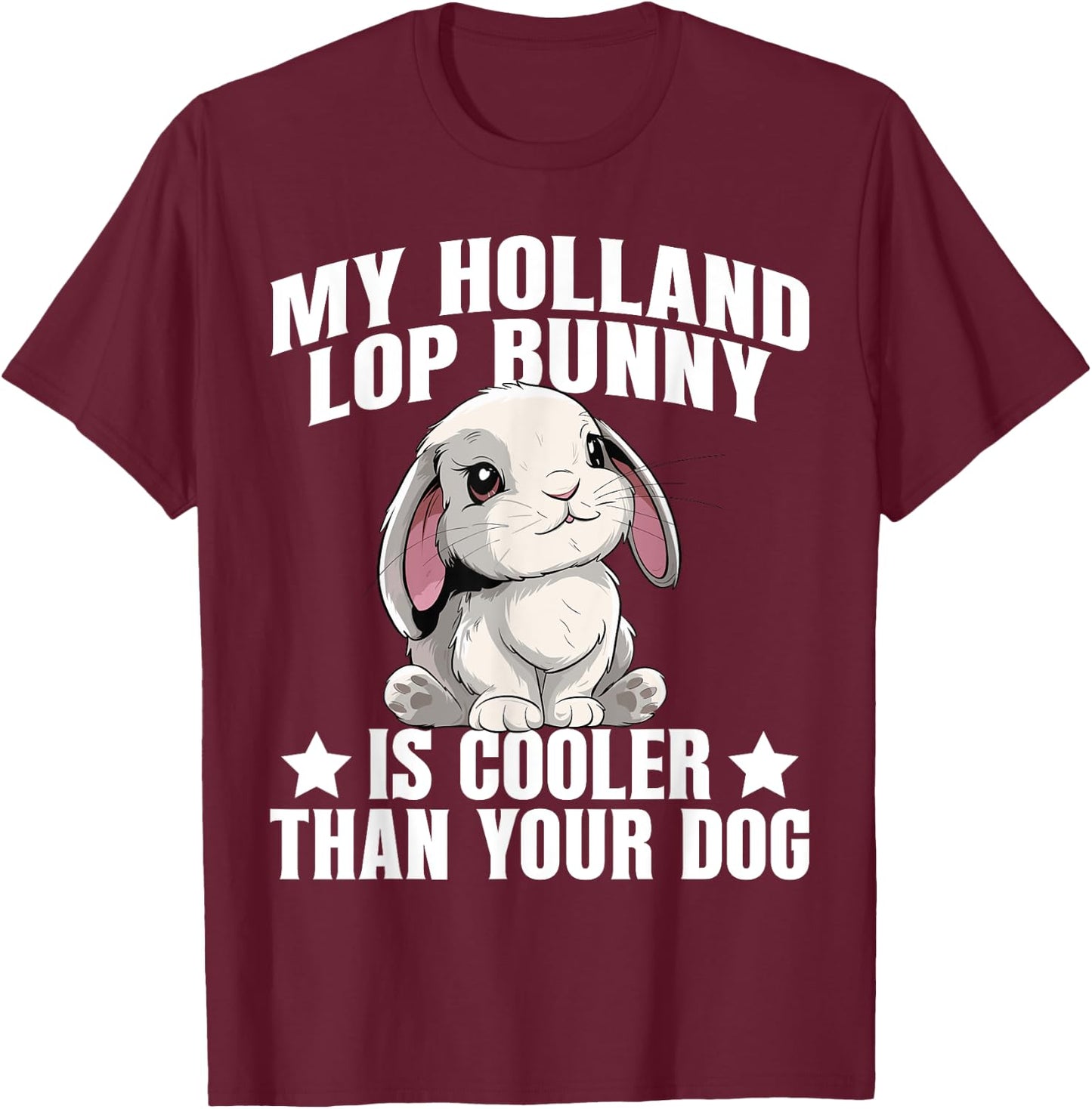 Holland Lop Bunny Owner Mama Costume Plush Hollland Lop T-Shirt - T-Shirt | Maroon