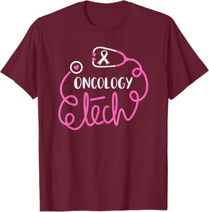 Oncology Tech Cancer Awareness Radiation Oncology technician T-Shirt - T-Shirt | Maroon