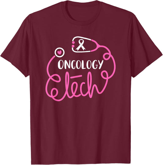 Oncology Tech Cancer Awareness Radiation Oncology technician T-Shirt - T-Shirt | Maroon