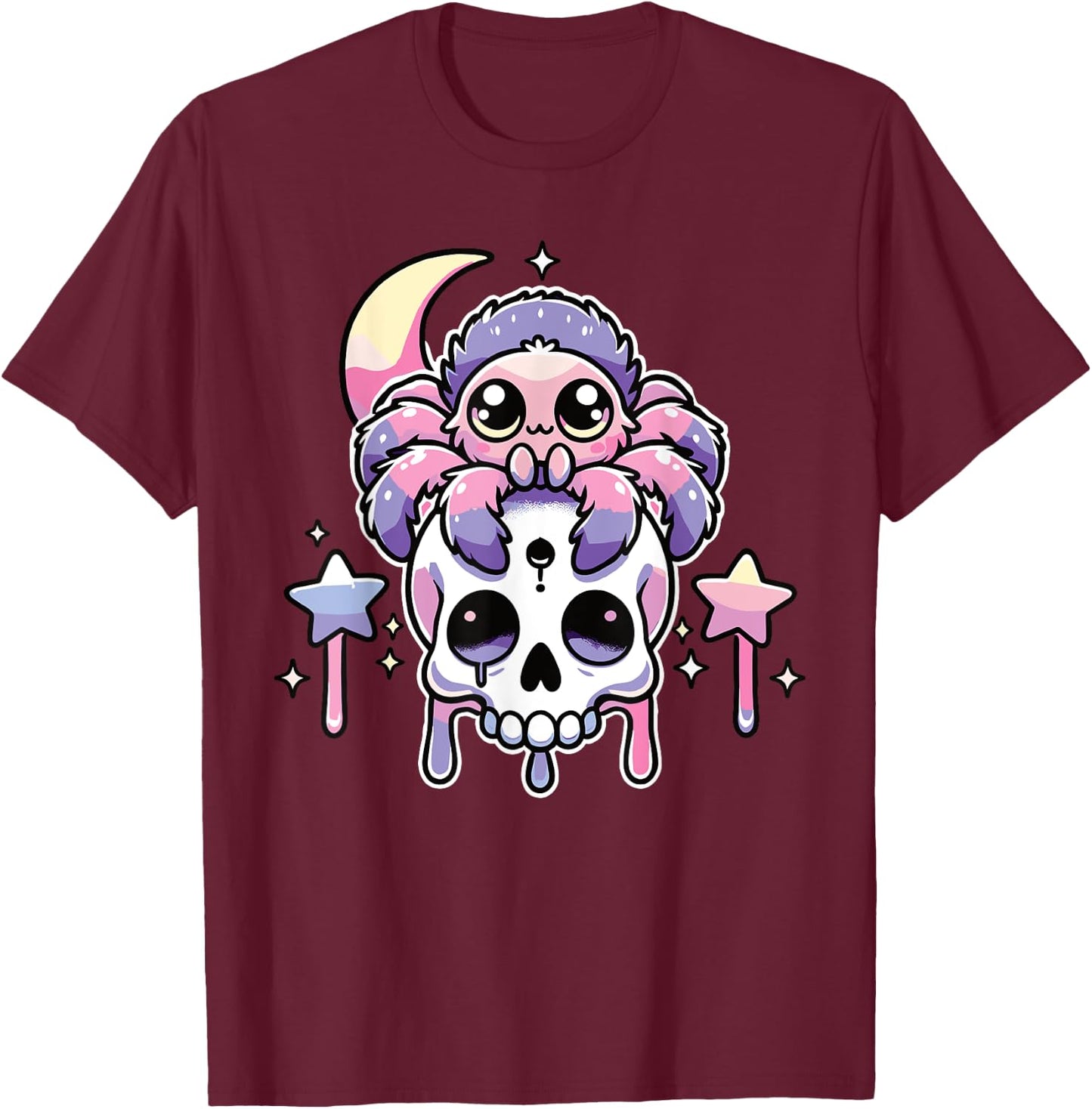 Kawaii Gothic Tarantula Pastel Colors Gothic Goth Tarantula T-Shirt - T-Shirt | Maroon