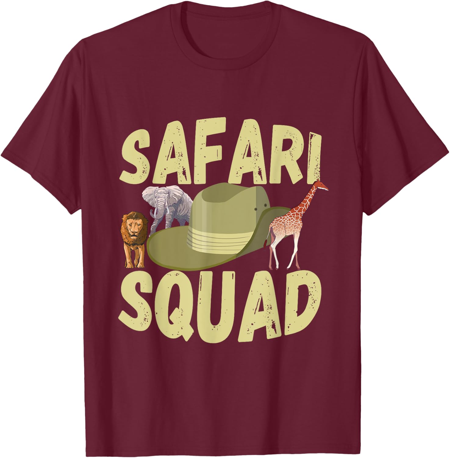 Safari Tour Guide Safari Squad Wildlife Safari Animals Zoo T-Shirt - T-Shirt | Maroon