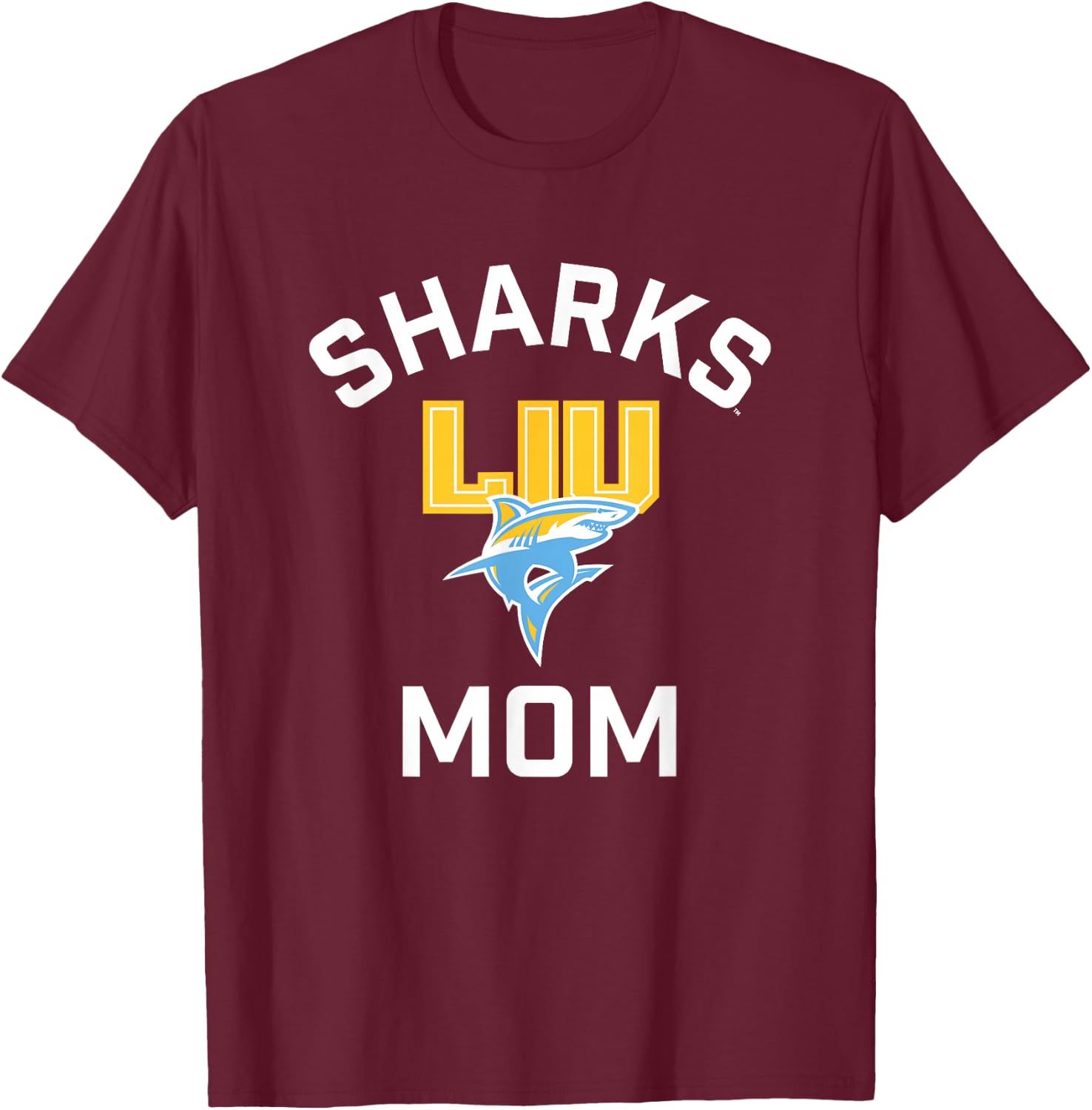 Long Island University LIU Blackbirds Arched Mom T-Shirt - T-Shirt | Maroon