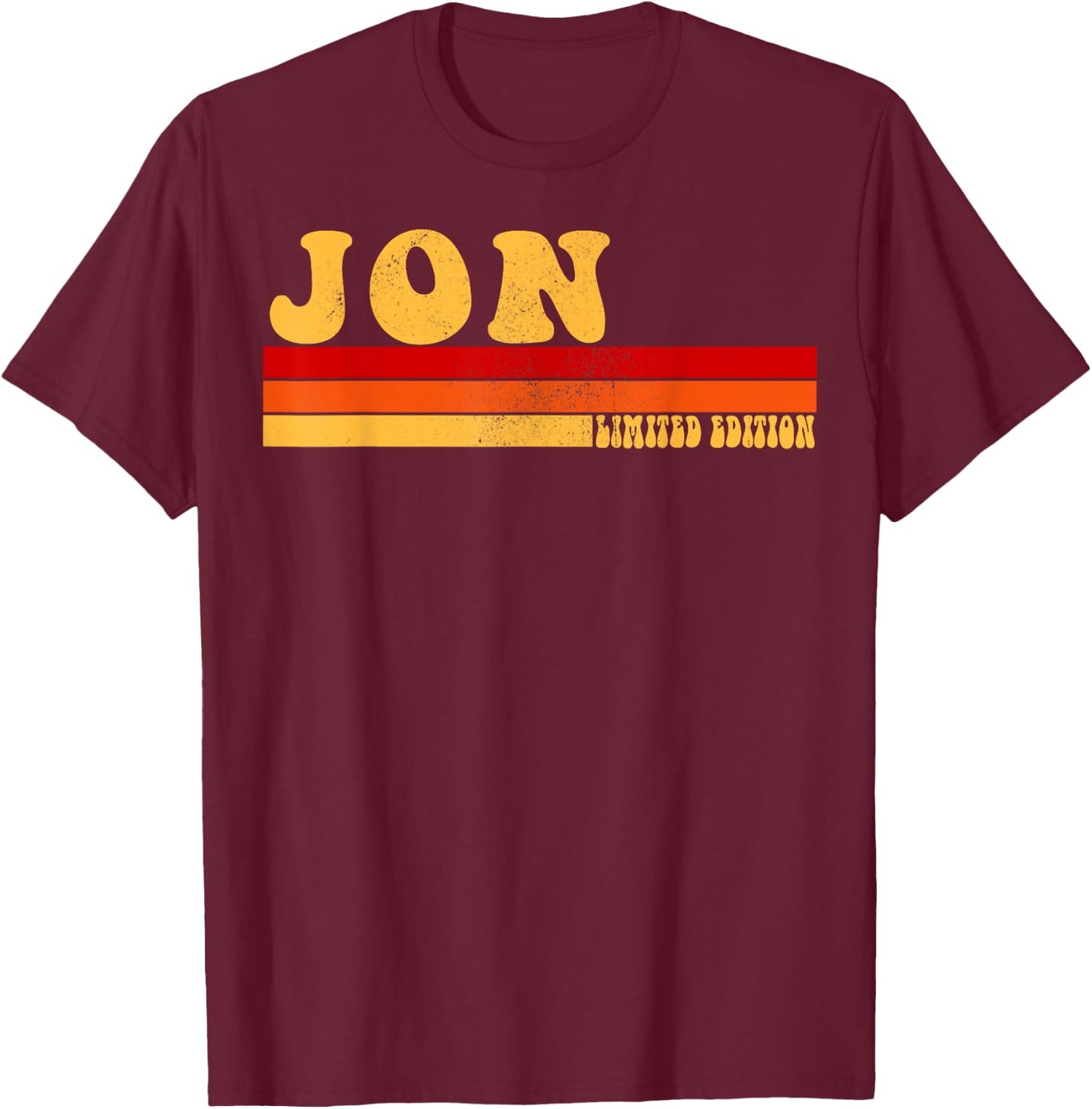 JON Name Personalized Idea Men Retro Vintage JON T-Shirt - T-Shirt | Maroon
