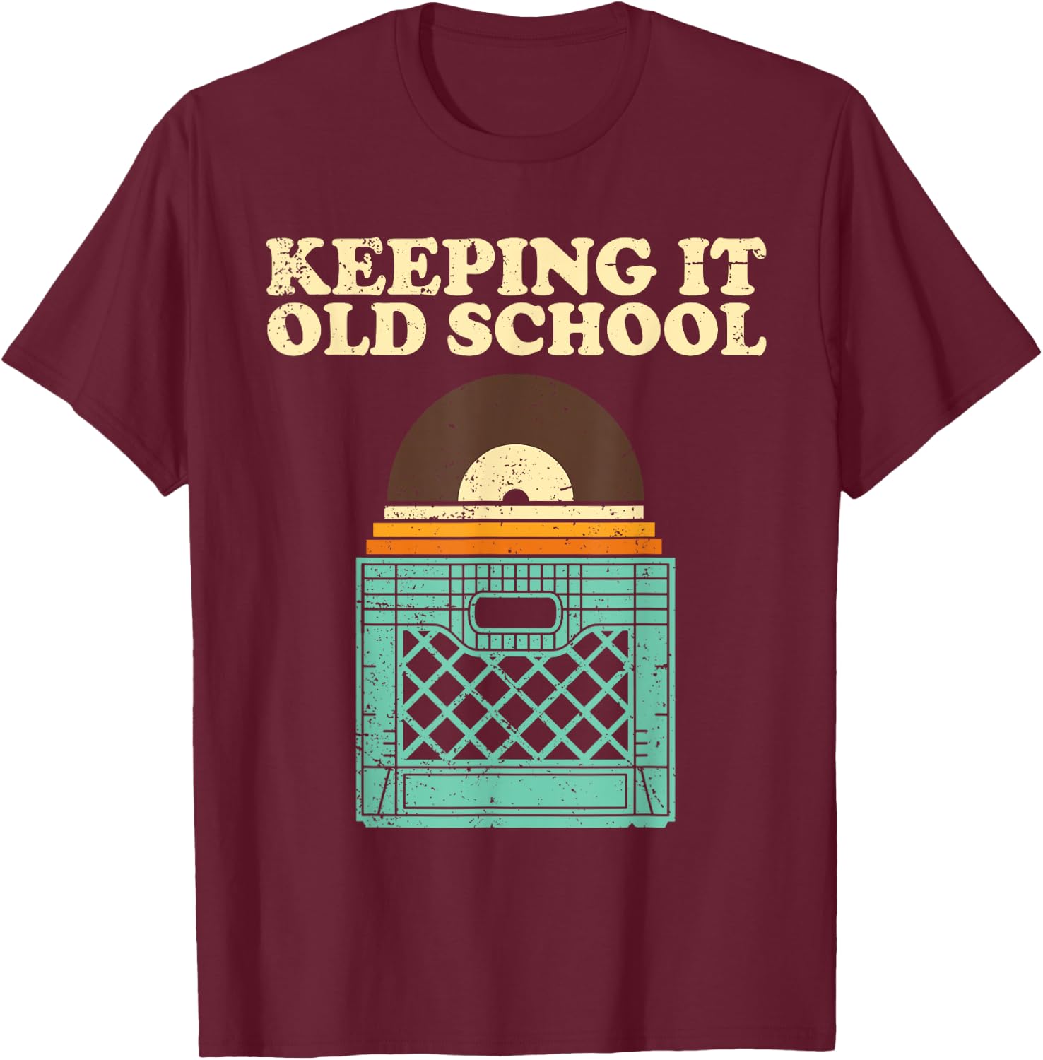 Funny Vinyl Record Art Vinyl Records Lover Album Men Women T-Shirt - T-Shirt | Maroon