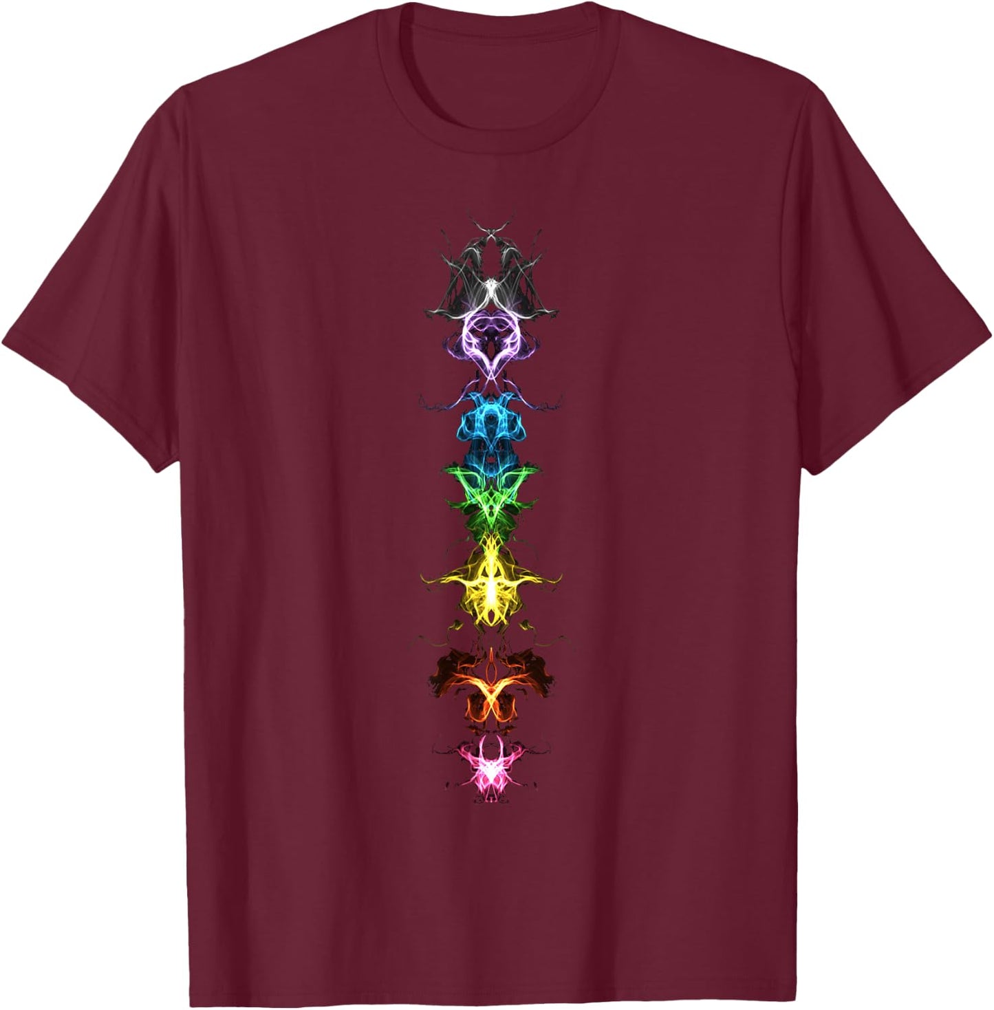 Fractal Chakra Buddhism Yoga Rainbow Symbol Spirituality T-Shirt - T-Shirt | Maroon