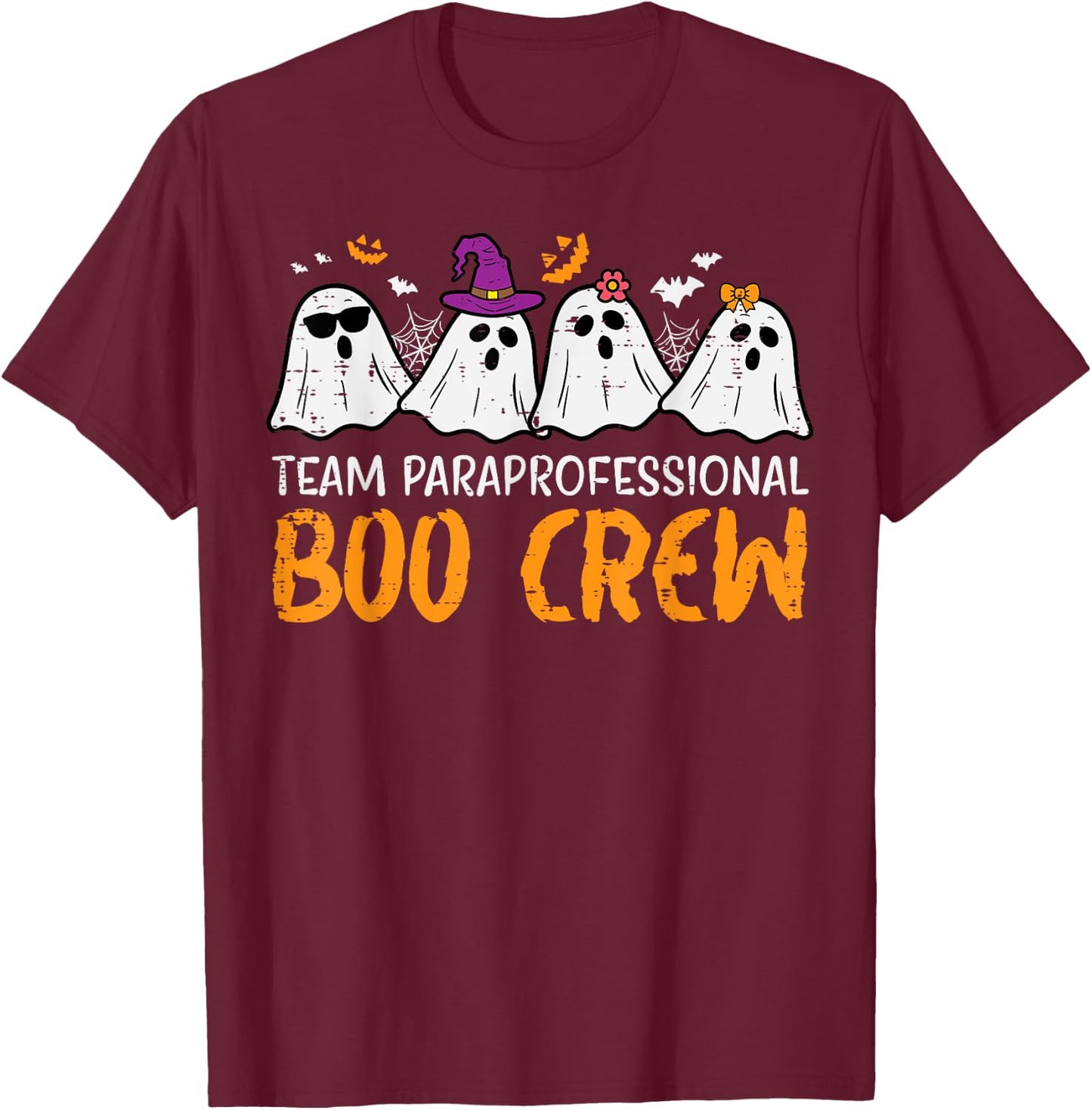 Halloween Team Paraprofessional Boo Crew Para Costume Women T-Shirt - T-Shirt | Maroon