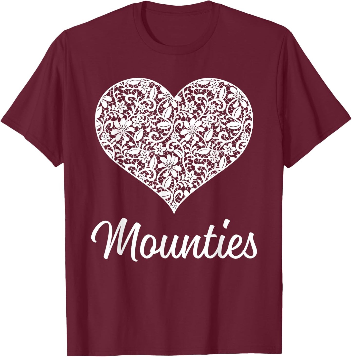 Mounties Northwest Lace Heart HS T-Shirt - T-Shirt | Maroon