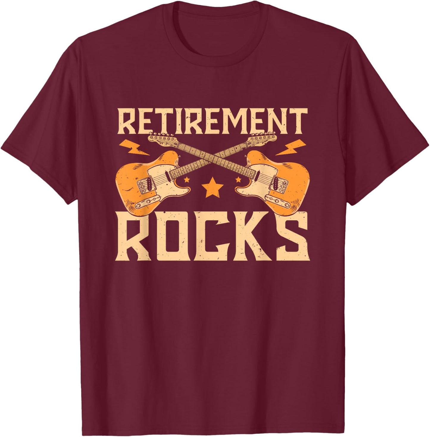 Retirement Rocks Retired Guitar Players T-Shirt - T-Shirt | Maroon
