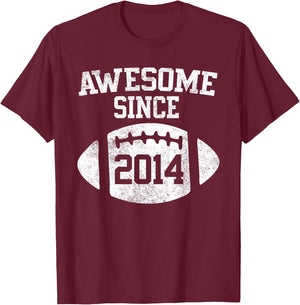 Awesome Since 2014 Football Player T-Shirt - T-Shirt | Maroon
