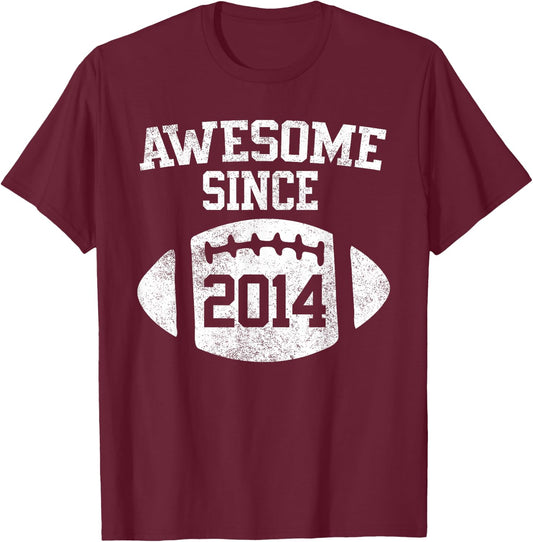 Awesome Since 2014 Football Player T-Shirt - T-Shirt | Maroon