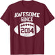 Awesome Since 2014 Football Player T-Shirt - T-Shirt | Maroon