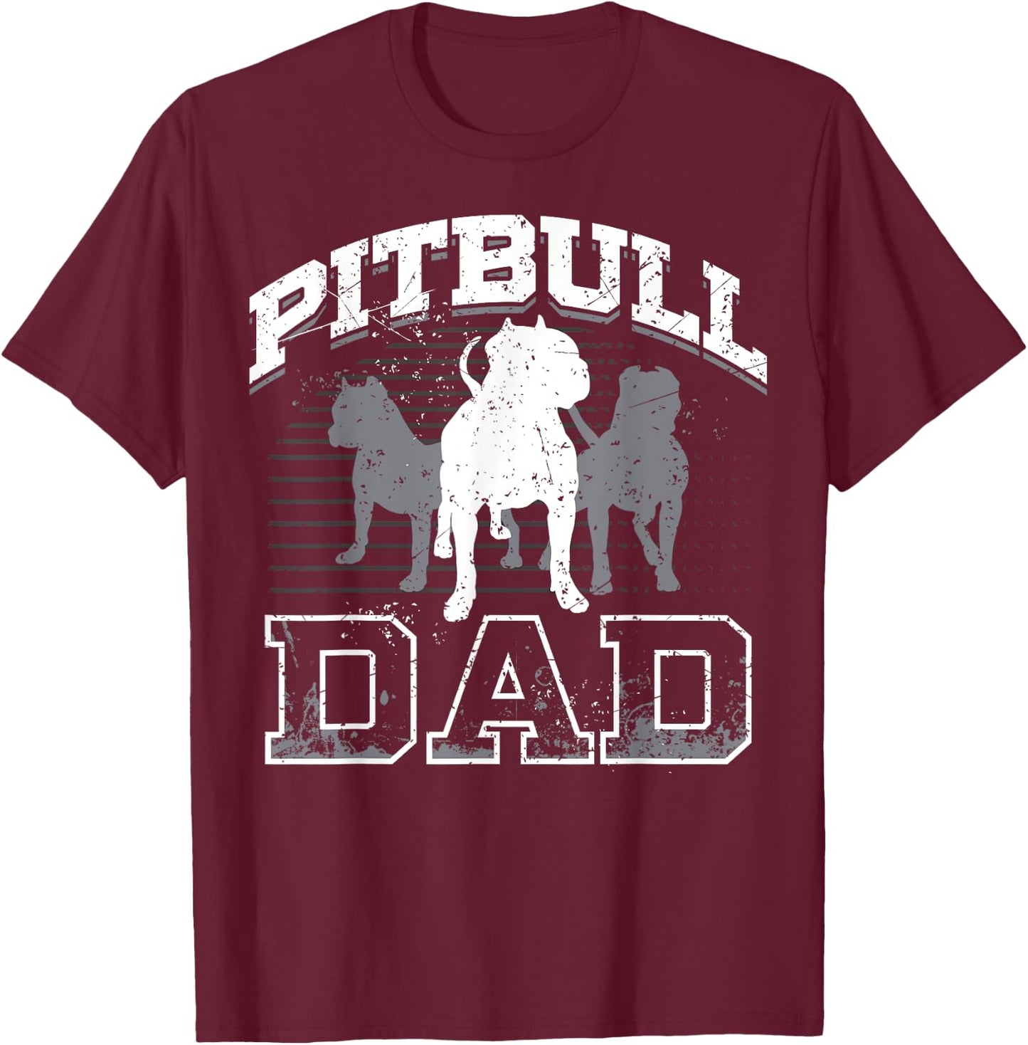 Dad Pitbull Lover Dog Owner Father Day Gift Men Women T-Shirt - T-Shirt | Maroon