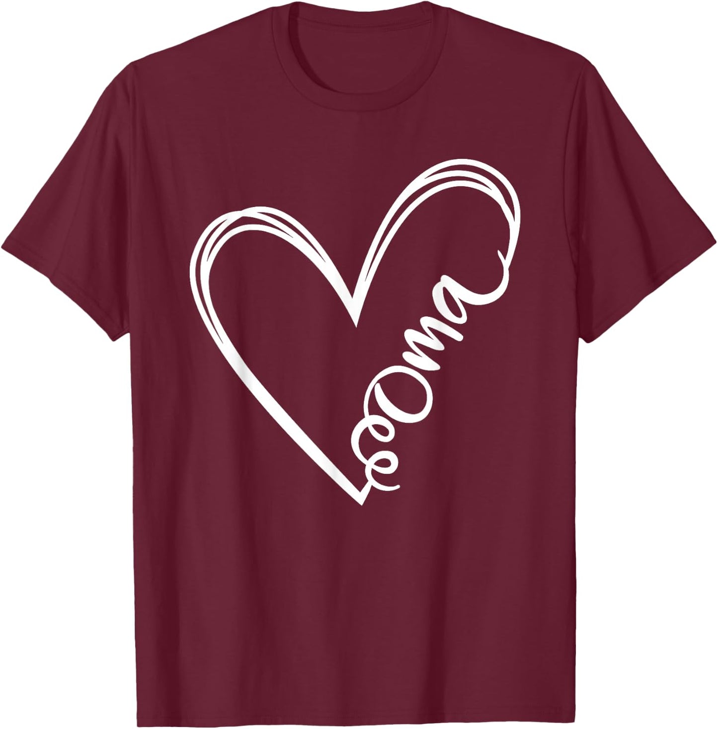 Oma Heart Grandma Women German Christmas Mother's Day T-Shirt - T-Shirt | Maroon