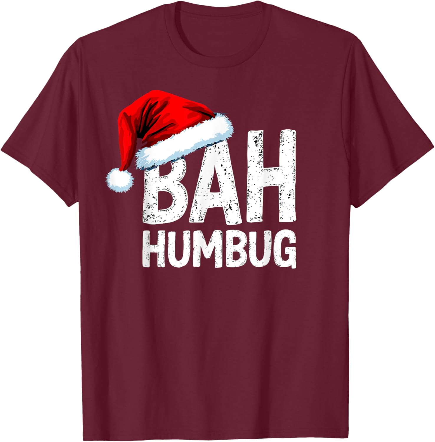 Vintage Bah Humbug Christmas Santa Funny Xmas Party T-Shirt - T-Shirt | Maroon