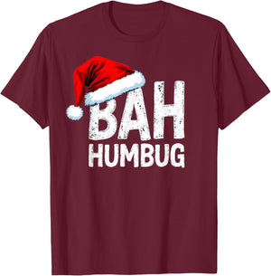 Vintage Bah Humbug Christmas Santa Funny Xmas Party T-Shirt - T-Shirt | Maroon