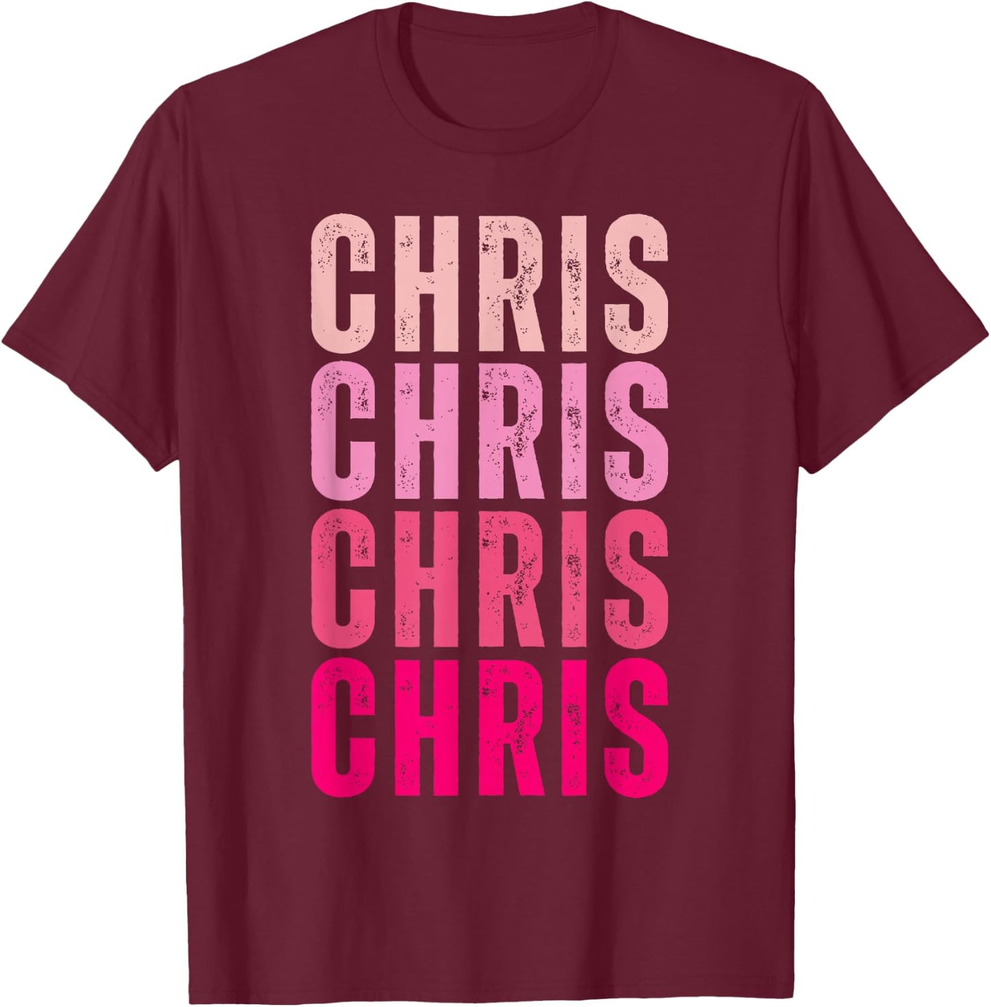 I Love Chris First Name Chris Vintage T-Shirt - T-Shirt | Maroon