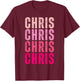 I Love Chris First Name Chris Vintage T-Shirt - T-Shirt | Maroon