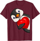 Penguin Girls Women Children Penguin T-Shirt - T-Shirt | Maroon