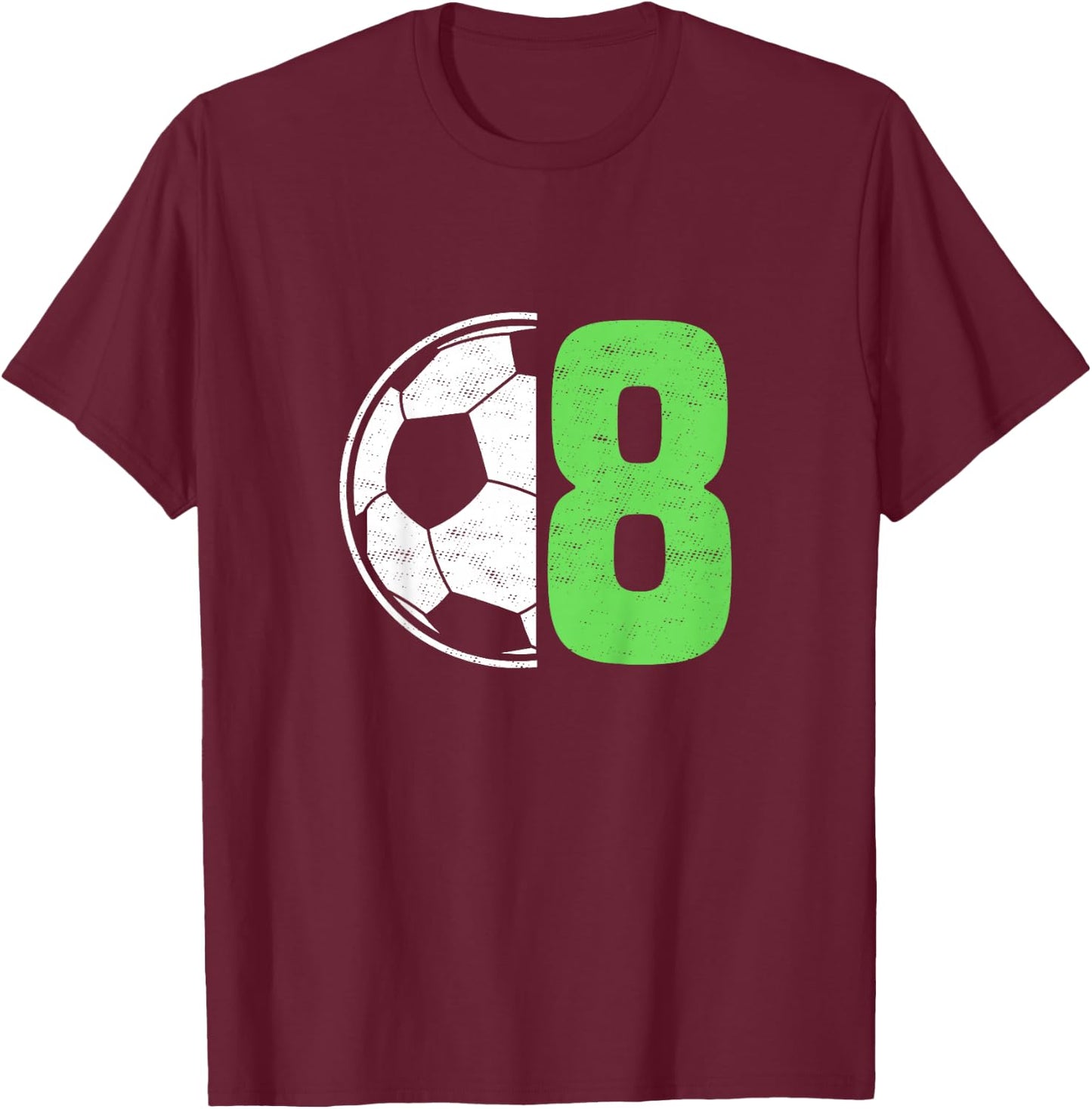 Eight 8 Year Old 8th Birthday Present Soccer Ball 8 Yr Old T-Shirt - T-Shirt | Maroon