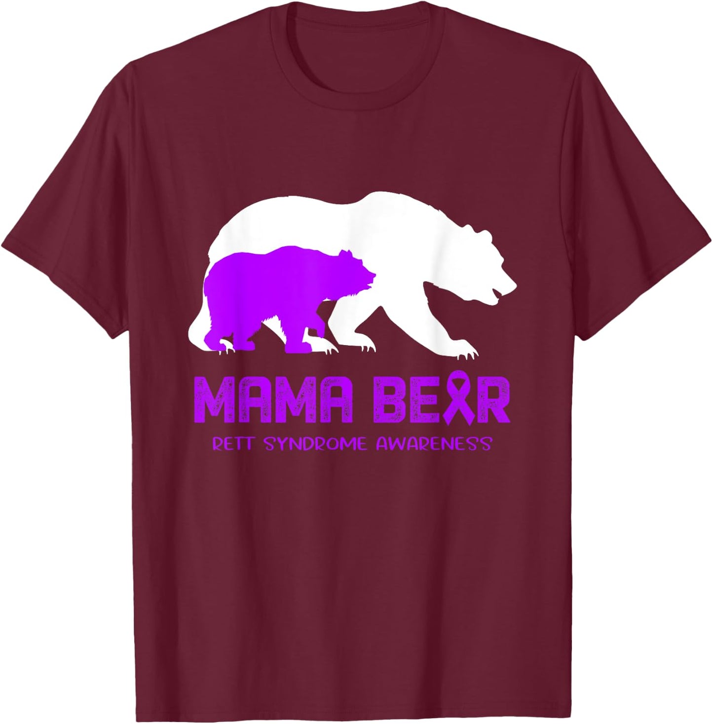 Mama Bear Rett Syndrome Awareness Shirt Men T-Shirt - T-Shirt | Maroon