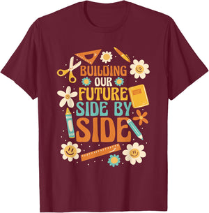 Building Our Future Side by Side T-Shirt - T-Shirt | Maroon