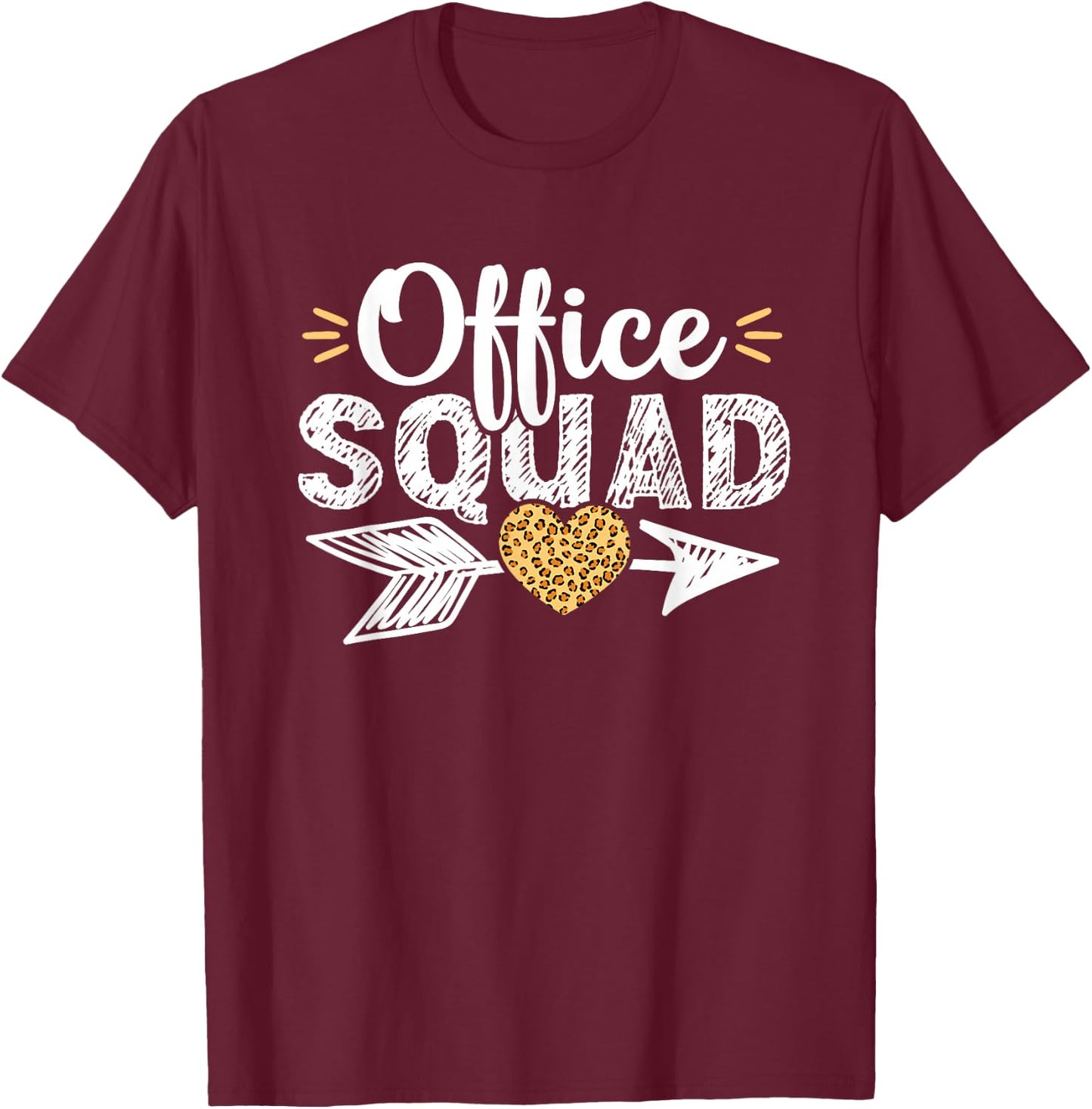 Leopard School Secretary Office Squad Clerk Appreciation T-Shirt - T-Shirt | Maroon
