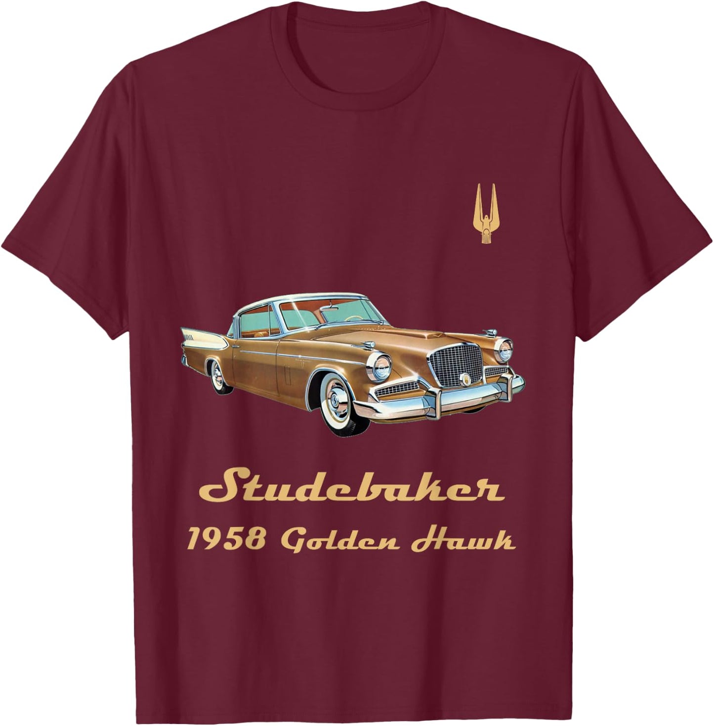 1958 Studebaker Golden Hawk Antique Vintage Car T-Shirt - T-Shirt | Maroon