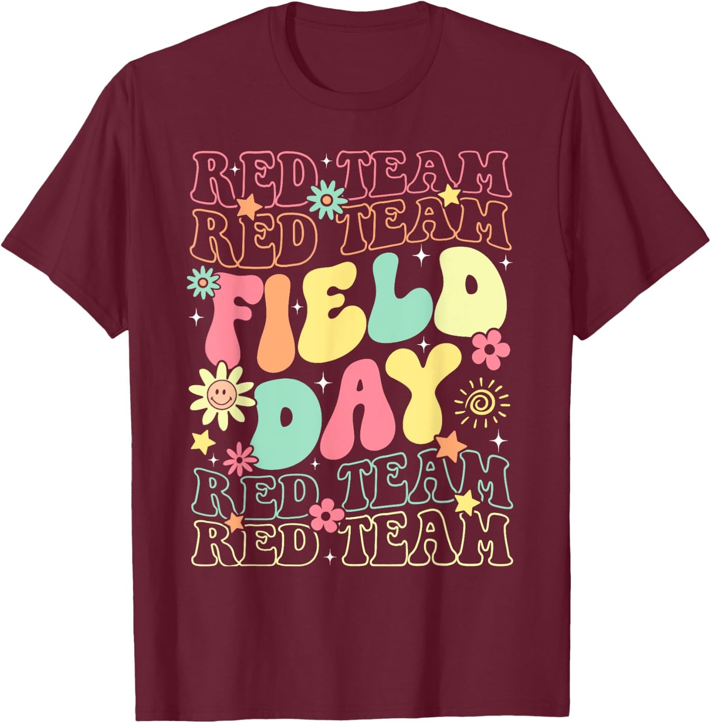 Field Day Red Team Color War Camp Team Game Competition T-Shirt - T-Shirt | Maroon