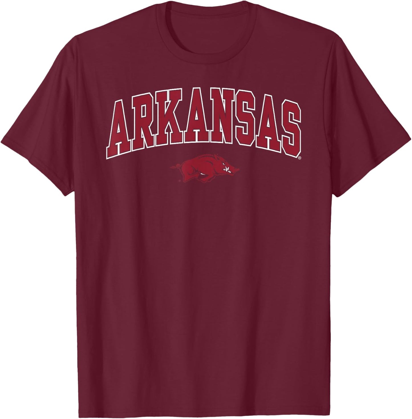 Arkansas Razorbacks Arch Over Black Officially Licensed T-Shirt - T-Shirt | Maroon