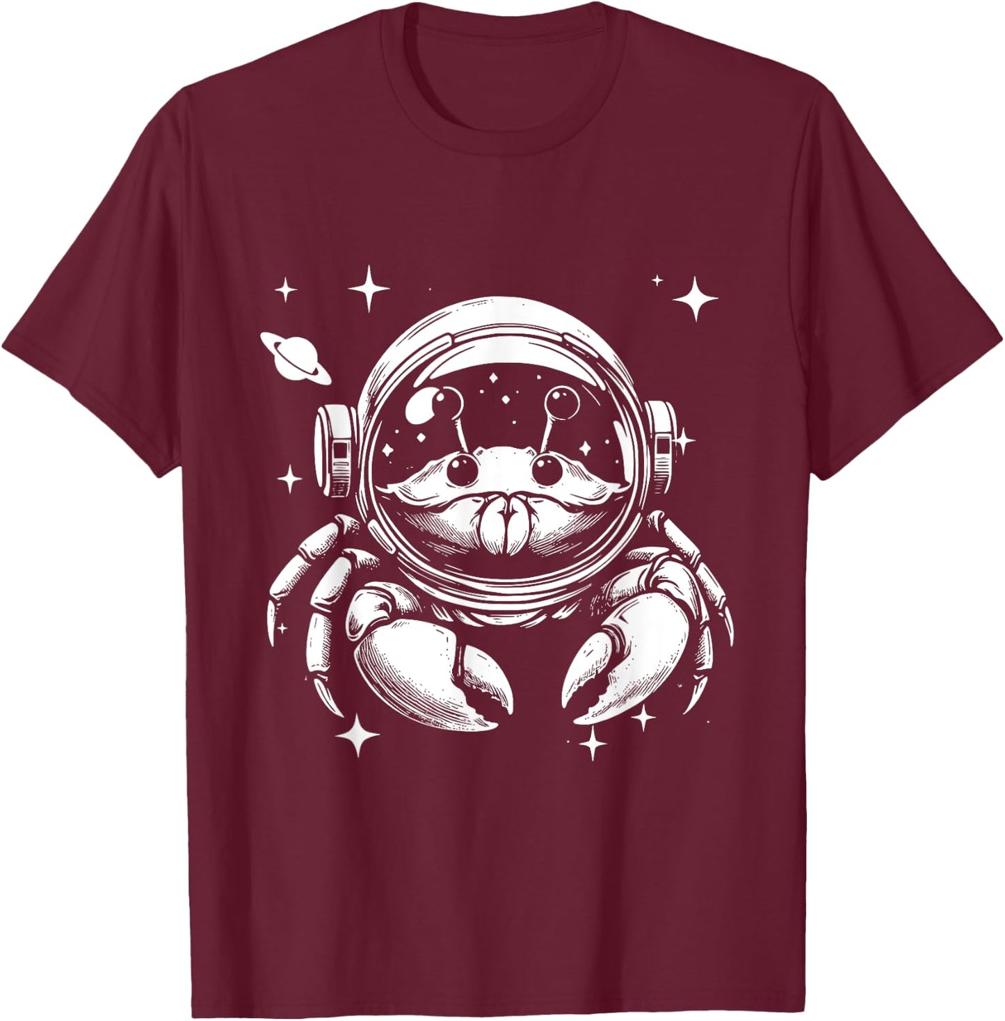 Crab Dad Mom Space - Astronaut Crab T-Shirt - T-Shirt | Maroon