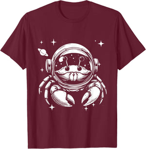 Crab Dad Mom Space - Astronaut Crab T-Shirt - T-Shirt | Maroon