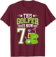 Kids 7th Birthday Party Golf Boy Seven Year Old Golf Player T-Shirt - T-Shirt | Maroon