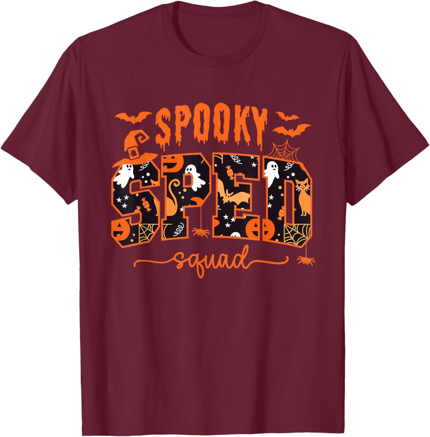 Sped Squad Team Special Education Teacher Halloween T-Shirt - T-Shirt | Maroon