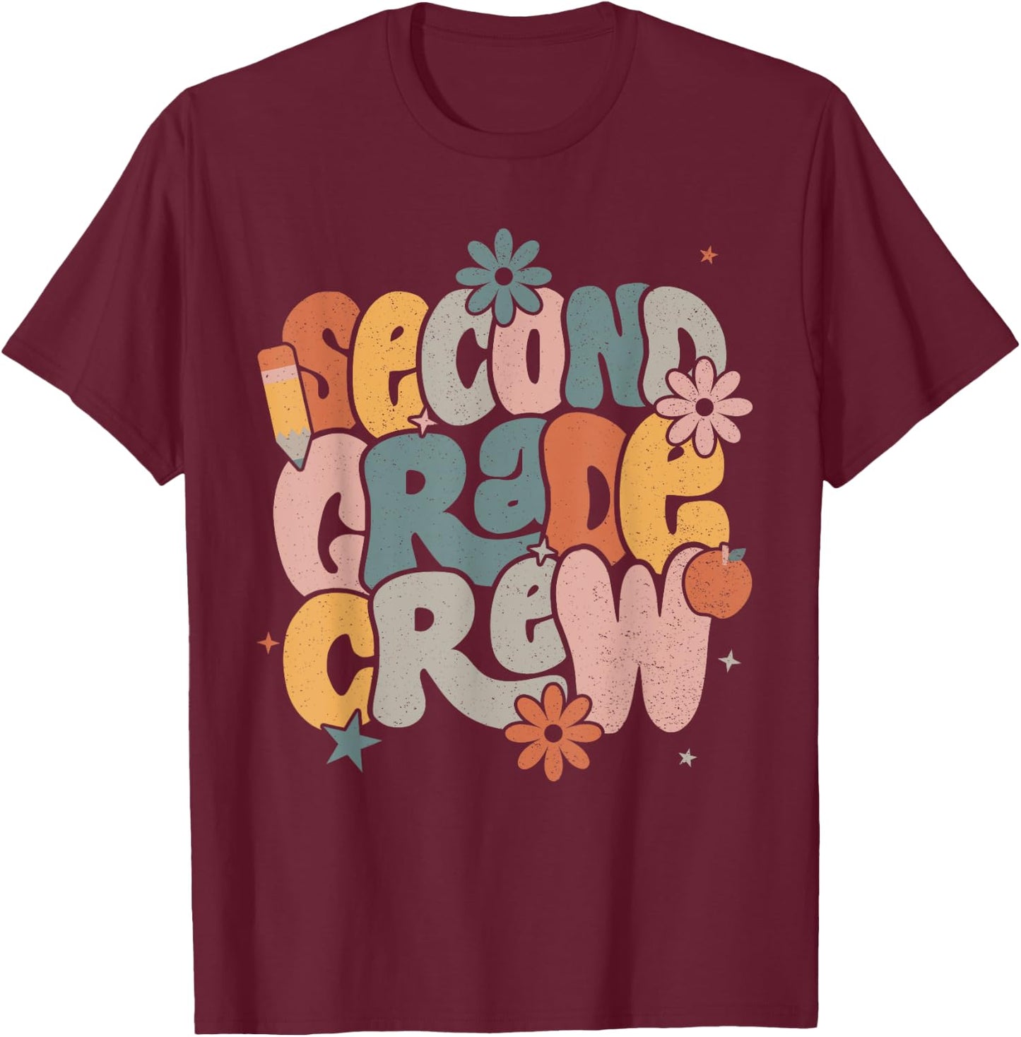 Back To School Second Grade Crew 2nd Grade Teacher Men Women Kids T-Shirt - T-Shirt | Maroon