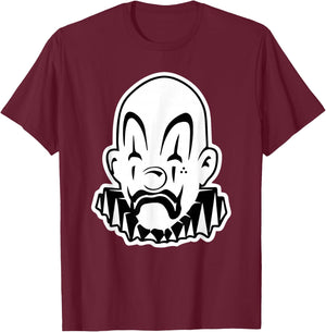Payaso Chicano Clown Blackwork Minimal T-Shirt - T-Shirt | Maroon