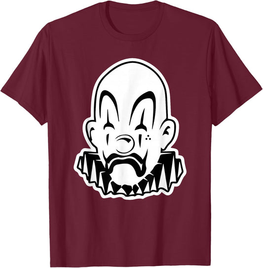 Payaso Chicano Clown Blackwork Minimal T-Shirt - T-Shirt | Maroon