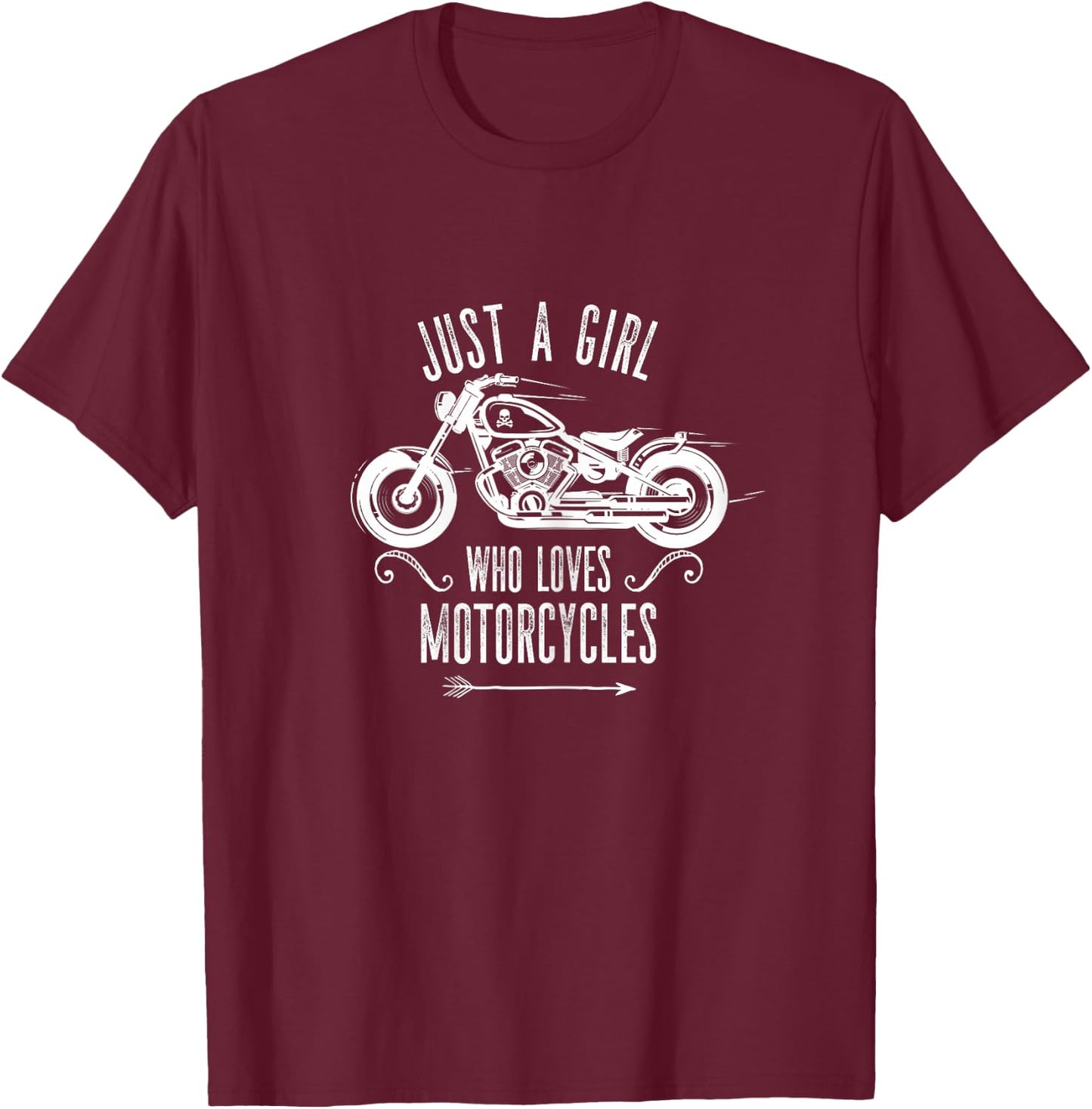 Motorbike Just a Girl who loves Motorcycles T-Shirt - T-Shirt | Maroon